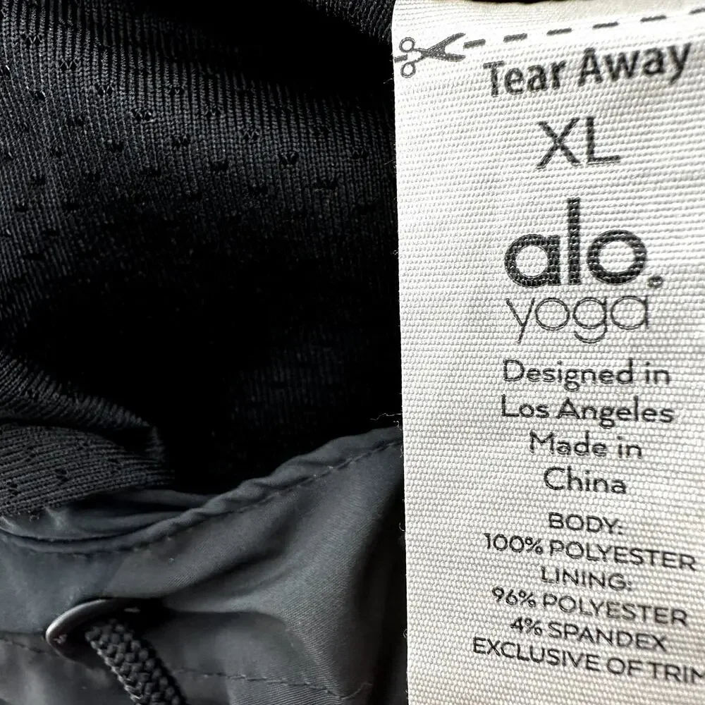 Alo Stride Camo Hooded Jacket Full Zip Pockets Drawstring Camo Gray Black XL